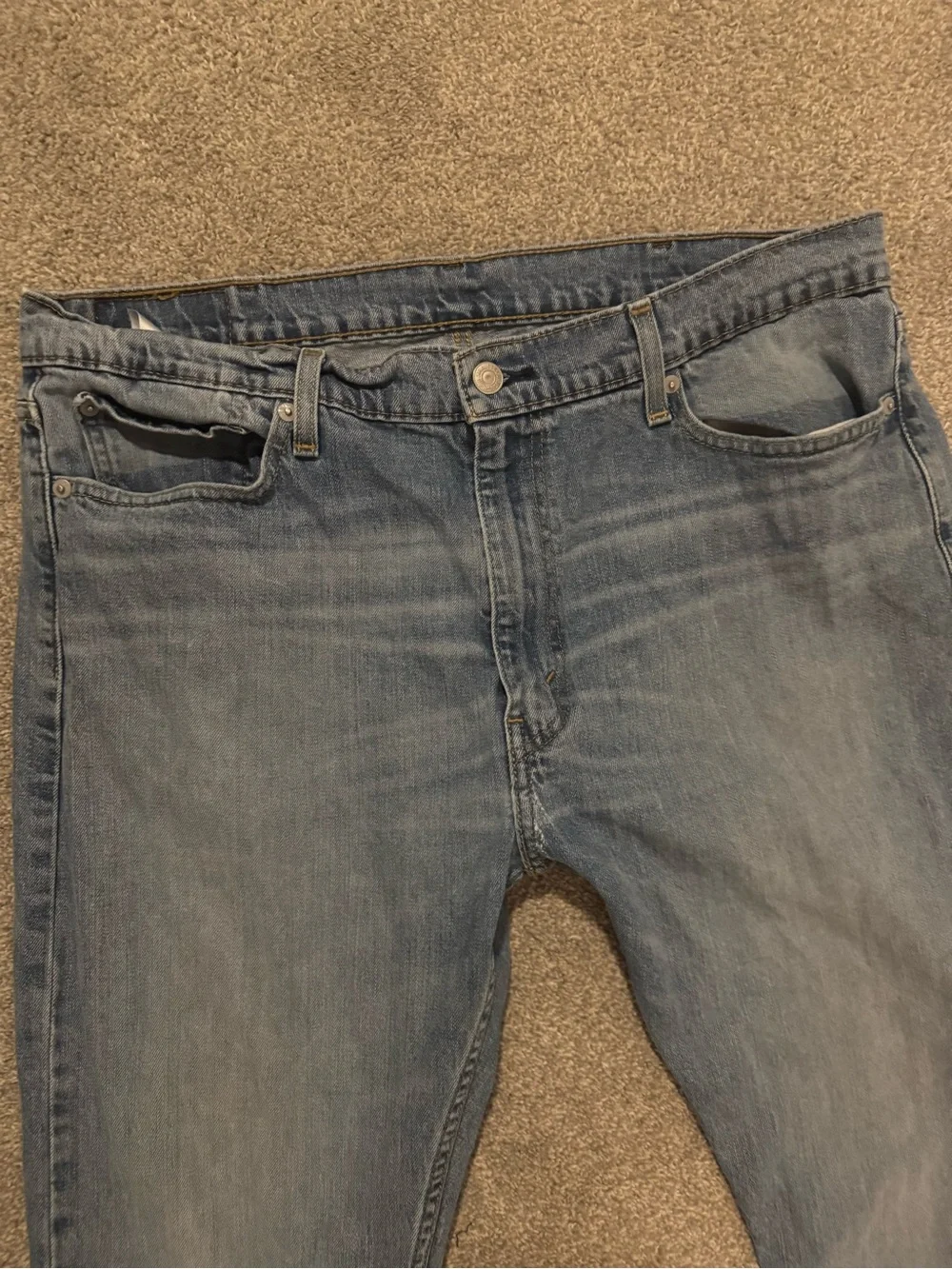 😎Levi's Men’s 513 Classic Blue Light Wash Denim Jeans | 38 x 30